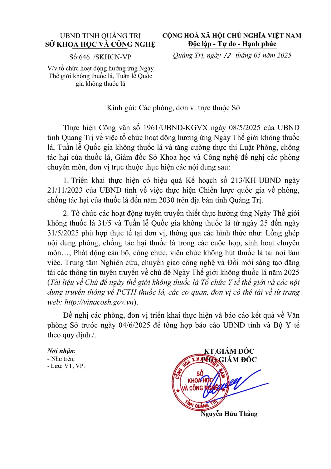 Ngày không hút thuốc lá 1